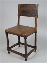 Walnut renaissance chair, chair furniture interior design wood walnut oak leather metal, Legs in the shape of Tuscan columns
