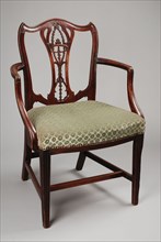 Mahogany Chippendale armchair, armchair chair seating furniture furniture interior design wood mahogany beechwood velvet brass