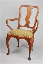 Ivory wooden rococo armchair, armchair chair furniture furniture interior design wood elm wood velor, Armrests also covered
