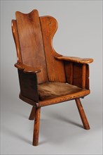 Ash chair, chair furniture furniture interior design wood ash walnut velvet, Three legs tub-like model six-angled seat