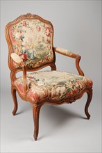 Beechwood rococo armchair, armchair armchair chair seating furniture interior furnishings wood beechwood wool silk brass