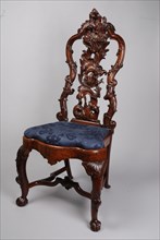 joiner, Rococo chair with sea monster and ramskop in the backrest, chair furniture furniture interior design wood walnut elmwood