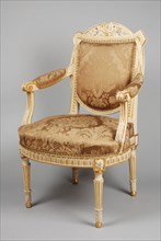 White painted, partly gilded Louis Seize armchair, armchair chair seating furniture interior interior design wood beechwood