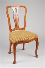 Ebony rococo chair, chair furniture furniture interior design wood elm wood velor, With openwork backrest with rocailles