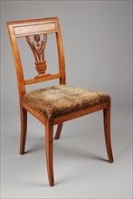 Eggshade Louis Seize straight chair, straight-seat chair furniture furniture interior design wood elmwood brass velvet