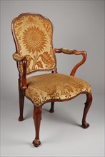 Mahogany rococo armchair, armchair armchair chair seat furniture interior design wood mahogany velvet brass, Bolkow legs
