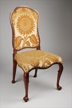 Mahogany rococo chair, chair furniture furniture interior design wood mahogany velvet brass, Bolcock legs and green velvet