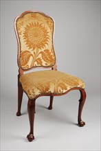 Mahogany rococo chair, chair furniture furniture interior design wood mahogany velvet brass, Bolcovian legs and green velvet