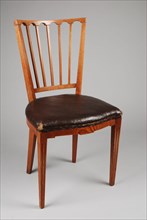 Ebony straight chair, upright chair seat furniture furniture interior design wood elm wood textiles, square squares in the back