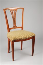 Eggshade Louis Seize chair, straight-seat chair seat furniture interior design wood elm wood velvet, Curved backrest