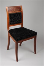 Mahogany straight Empire chair, straight-seat chair furniture furniture interior design wood mahogany oak brass velvet, veneered