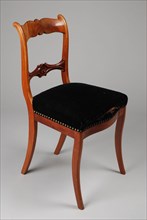 Mahogany Biedermeier straight chair, upright chair seat furniture furniture interior design wood mahogany elm velvet, Black