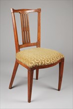 Eggshade Louis Seize straight chair, straight-seat chair furniture furniture interior design wood elm wood velor, Green velvet
