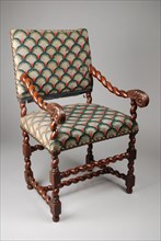 Walnut baroque armchair, armchair chair seating furniture furniture interior design wood walnut textile, Modern embroided