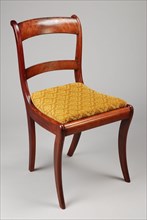Mahogany Biedermeier chair, chair furniture furniture interior design wood mahogany beech wood velvet, Veneered hood and lining