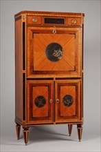 Louis Seize secretary with lacquer panels, secretary furniture furniture interior design wood oak rosewood satinwood purple