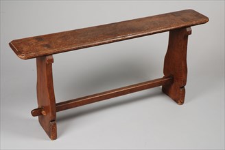 Oak bench, bench seat furniture interior furnishings oak wood, Two baluster-shaped cheeks like legs