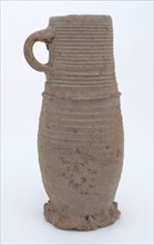 Stoneware jug pinched with slightly curved body and cylindrical neck, jug jug crockery holder soil find ceramic stoneware, hand
