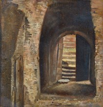 Jan Bikkers, Cellar of the Preachers from the Oude Gasthuis on the Hoogstraat, painting footage cardboard paint, interior