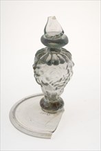 Fragments of foot, trunk and base of glass of flute glass, flute glass drinking glass drinking utensils tableware holder
