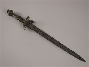 Whole iron countryman's dagger, dagger weapon founding iron metal, w 6.1 forged Whole iron dagger Finished ending in button
