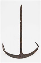 Iron anchor, broken shaft, flat wrought iron, anchor ship's equipment equipment ground find iron metal, forged Small iron anchor