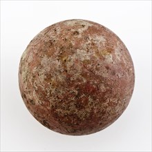 Small iron cannon ball, reddish, cannonball projectile cast iron metal, cast Small iron cannonball. Exceptional round