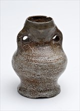 Small stoneware jug with two pierced ears, salt glaze, jug holder tools equipment soil find ceramics stoneware glaze salt glaze