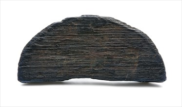 Fragment, half wooden lid of oak, lid closure part holder soil find oak wood timber 13.0 d 1.3 cut sawn planed cut Fragment
