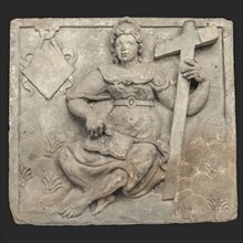 Facade stone with personification of the 'Faith' (pendant 10006 'Hope'), facing stone sculpture sculpture building component