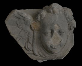 Fragment console with angel head, console building element sculpture footage sandstone stone, sculpted Console with head