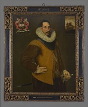 Portrait of Hendrik Hartman, portrait painting canvas linen oil, Standing rectangular portrait of man representing Hendrik