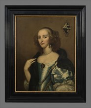 surrounding A. Hanneman?, Portrait of Agatha van Rhijn (1627-1673), portrait painting material linen oil painting, Portrait