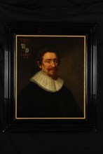 copy after: Michiel Jansz. van, Portrait of Hugo de Groot, portrait painting visual material linen oil painting, Standing