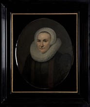 copy after:? Michiel Jansz. van, Oval portrait of Alida van Overschie, portrait painting visual material linen oil painting wood