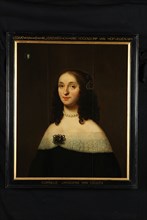 Cornelis Janssens of Jonson van Ceulen, Portrait of Ida Maria Hooft, portrait painting visual material wood oil, Standing
