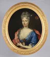 Portrait of Catharina Margaretha Beck (? -1737), portrait painting visual material linen oil painting, Oval portrait of woman
