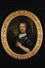 Pieter van der Werff, Portrait of Maria Schepers, portrait painting footage linen oil painting canvas, Oval portrait of woman