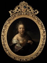 Adriaen van der Werff, Portrait of Margaretha Rees (1669-1732), portrait painting visual material linen oil painting, Oval