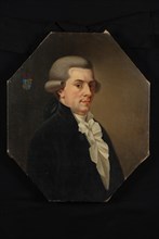Portrait of mr Theodore Lambert Prins (1761-1824), portrait painting canvas linen oil painting, Standing octagonal portrait