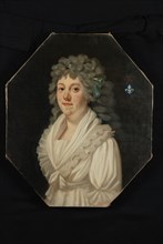 Portrait of Adriana Catharina Elisabeth Gevers (1773-1806), portrait painting canvas linen oil painting, Standing octagonal
