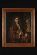 Caspar Netscher, Portrait of man from sex Schepers, portrait painting visual material linen oil painting, Standing rectangular