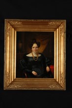 Petrus van Schendel, Portrait of woman from Bernet, portrait painting visual material wood oil painting panel, Standing