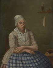 Johannes Bergsi, Portrait of Kaat Mossel Catharina Mulder (1723-1798), avid Rotterdams Orangist, portrait painting canvas linen