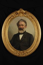 Portrait of Jan Bastiaan Molewater (1813-1864), portrait painting visual material linen oil painting canvas, Oval portrait