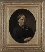 Henricus Joannes Mélis, Portrait of Anna Reinoudina Delprat (1830-1887), portrait painting footage linen oil, Oval portrait
