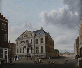View of the Schielandshuis, Rotterdam, cityscape painting material canvas oil painting wood, Landscape format oil on canvas.