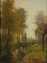 Willem Adrianus Fabri, Jachthuis Beukelsdijk, painting visual material oil paint linen, lower right signature: Fabri cityscape