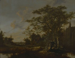 Cornelis Jansz Snellinck, Fantasy landscape with castle Zuylen and city profile of Rotterdam, landscape painting material