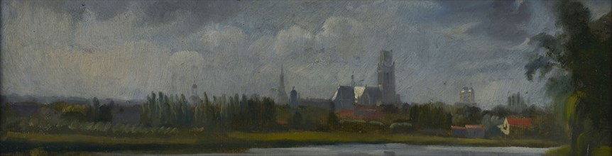 Jan Bikkers, Rotterdam from the Kippenbrug, cityscape painting visual material paper oil painting, cityscape topography
